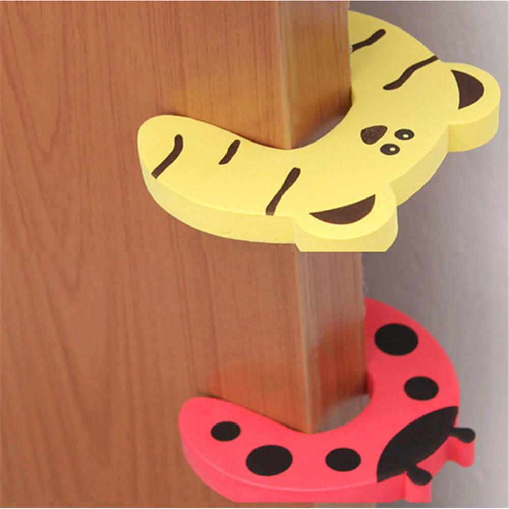 Tope decorativo de silicona para puerta de ni&ntilde;o, animales de dibujos animados, protecci&oacute;n, cuidado de la seguridad del beb&eacute;, 7 unids/lote-4