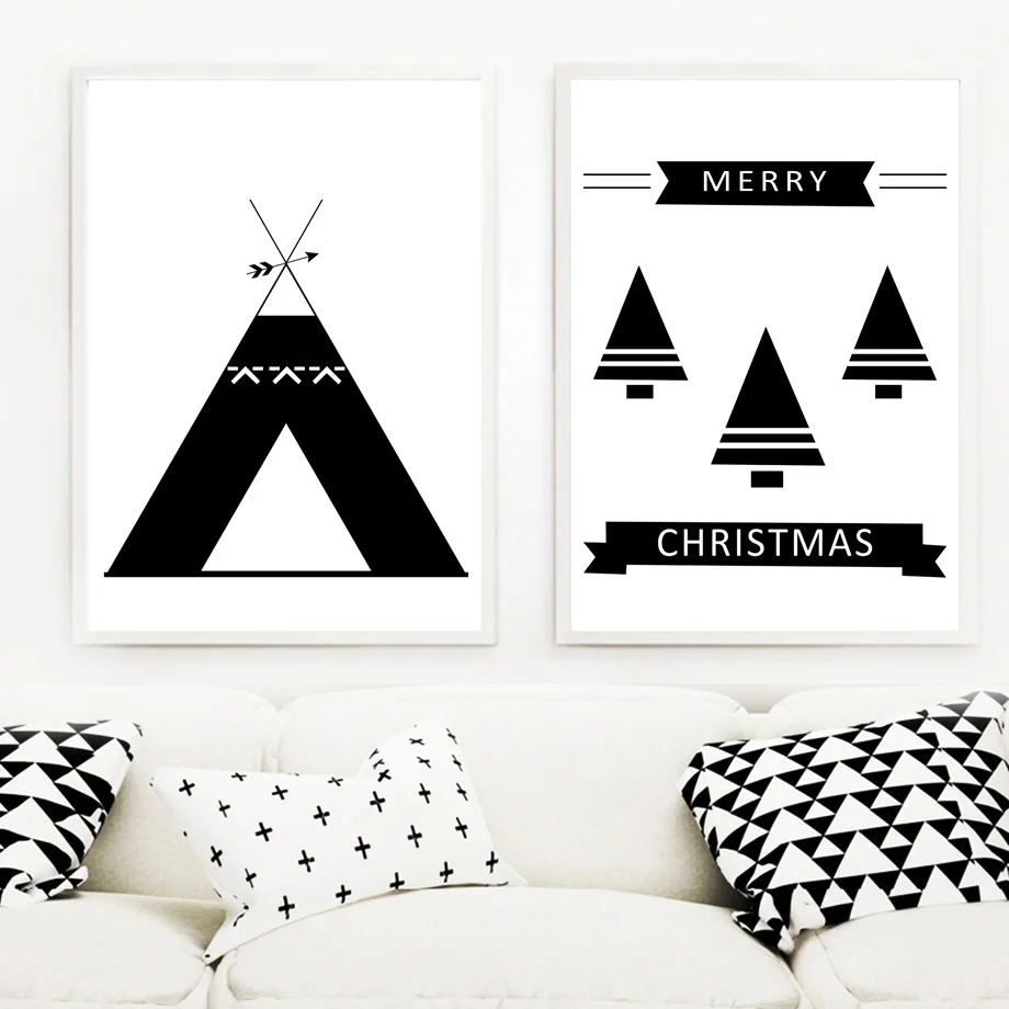 Настенная живопись Геометрическая стрела палатка дерево абстрактные