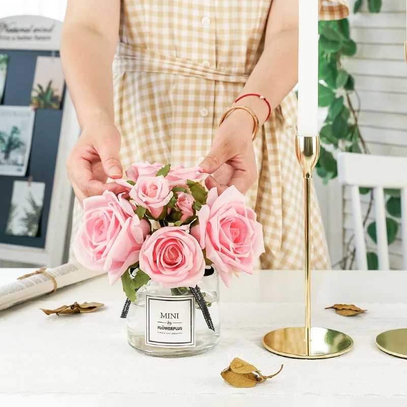 8/9 шт. шелковые розы искусственные цветы украшение для дома и сада свадебный