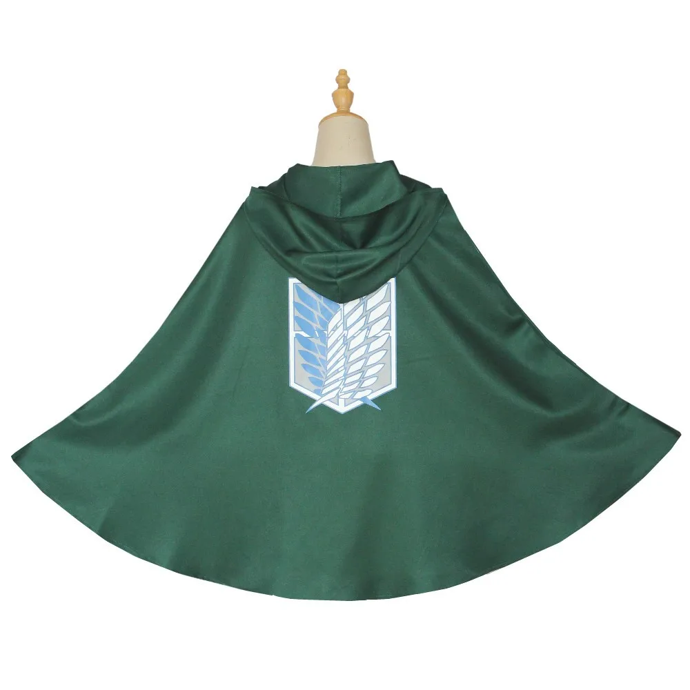 

Attack On Titan Cosplay Cloak Hoodie Shingeki No Kyojin Scouting Legion Costume Levi Ackerman Anime Green Cape For Kids Adult