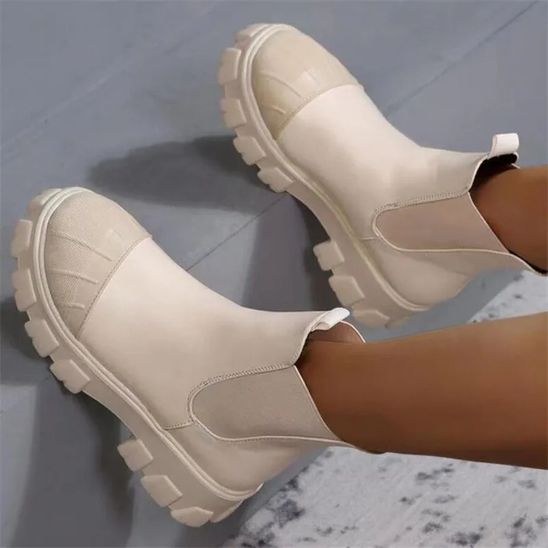 

Женские ботильоны в стиле панк, новые модные повседневные женские ботинки в стиле ретро, женская обувь на толстой нескользящей подошве, бол...