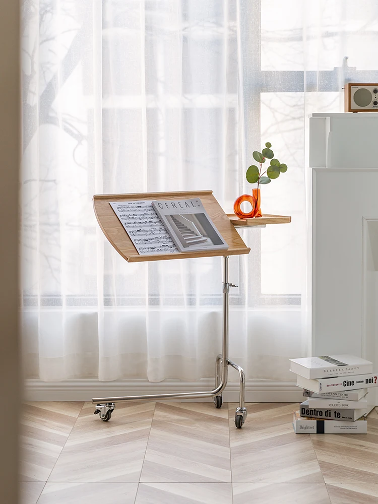 

Мобильная тележка GY из массива дерева с колесами, журнальный столик, музыкальная подставка, Регулируемый боковой столик, диван-кровать, мал...