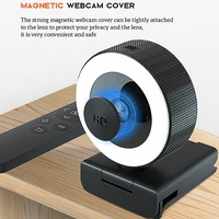 2021 new 2k 3 gear fill light webcam auto focus free drive web camera with mic 360%c2%b0 rotation for computer laptop video record