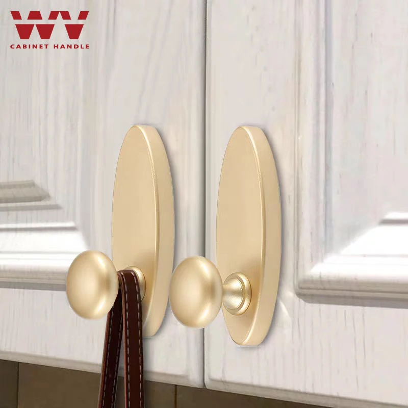 WV Brass Gold Wall Hook Kitchen Cabinet Door Towel Leather Handle Furniture Drawer Knobs Clothes Hooks Robe | Обустройство дома