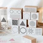 DIY деревянные резиновые штампы геометрической формы, аксессуары для скрапбукинга, штамповка для изготовления открыток, дневника товары для декоративного рукоделия