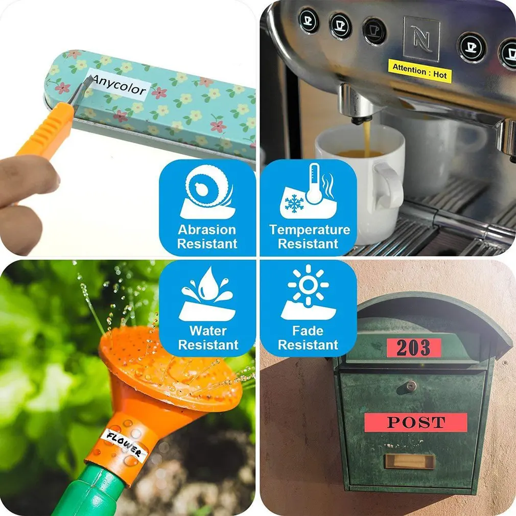 12 мм лента для маркировки совместима с Brother этикетка химически стойкая