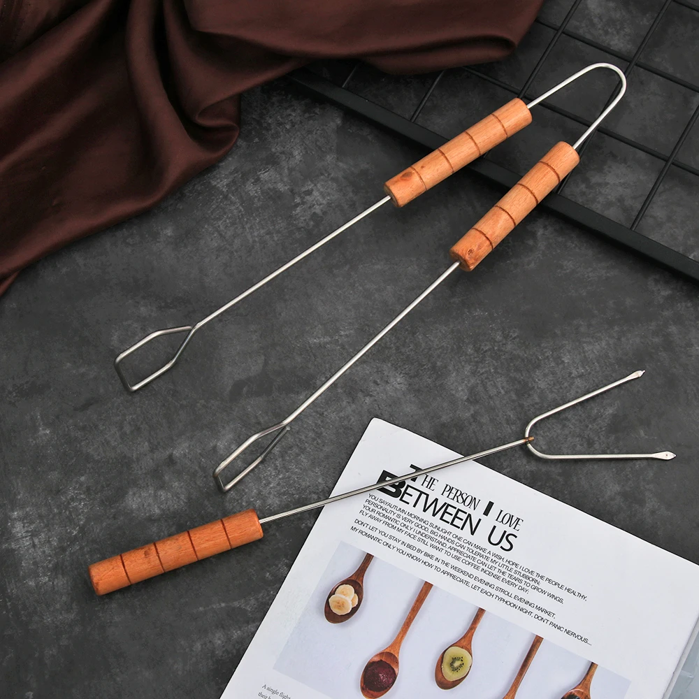 3 шт./компл. наружная барбекю деревянная ручка инструмента нержавеющая сталь