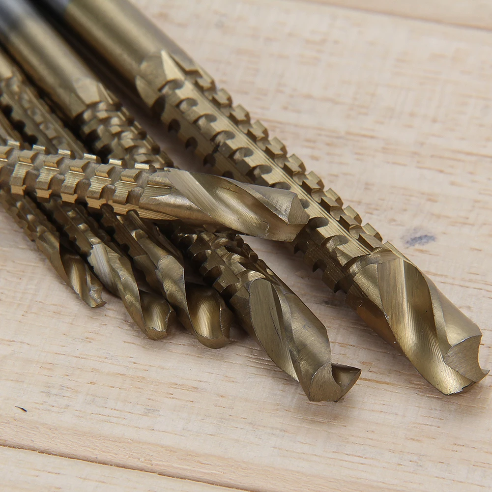 

6Pcs HSS High Speed Steel Titanium Coated Drill Bit Set 3/4/5/6/6.5/8mm