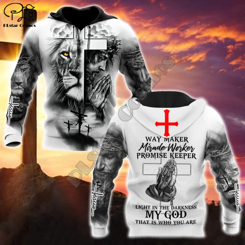 

PLstar Cosmos Christian Catholic God Jesus Lion Retro Harajuku NewFashion Tracksuit 3DPrint Men/Women Jackets Zipper Hoodies C-6