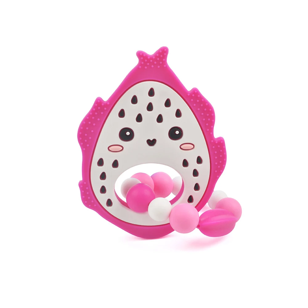 dragon fruit toy LOFCA Pitaya Прорезыватели для зубов Прорезыватели силиконовый без бисфенола А дракон кулон в виде ягоды пищевой жевательные Подвески Силиконовые бусы для ожерелья - Цвет: dragon fruit toy