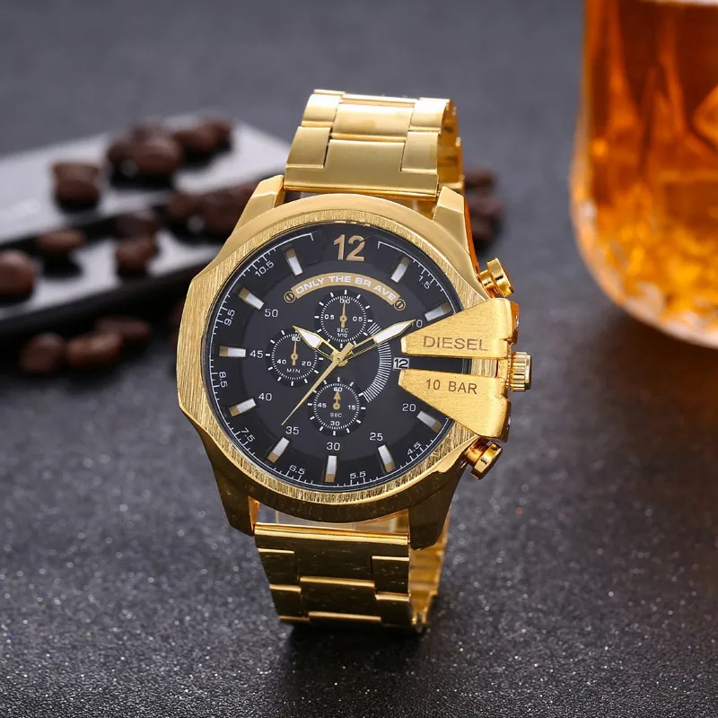 

Luxury DZ Watch Mens Sports Multifunction Six-Hand Big Dial Waterproof Digital Business Leather Watches Red Male WristWatch Hour