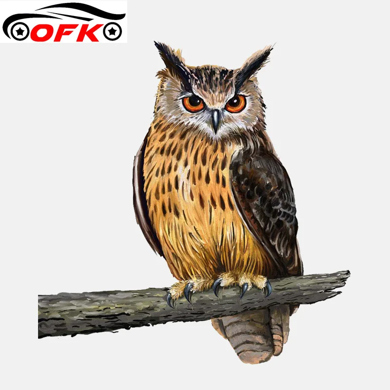 

Classic Owl Standing on A Branch PVC To Cover Scratches Sunscreen Waterproof Window Decoration Car Sticker 15.2CM*15.8CM