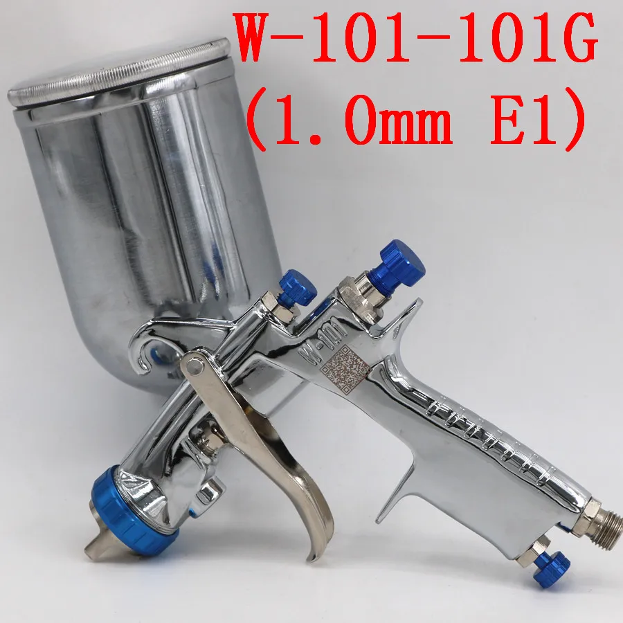 101G(1.0mm E1) Часовой механизм: японский W101 134G пистолет-распылитель W-101 HVLP ручная мельница для Краски пистолет-распылитель 0,8/1,0/1,3/1,5/1,8 мм пластиковый бак 400 мл - Цвет: 101G(1.0mm E1)
