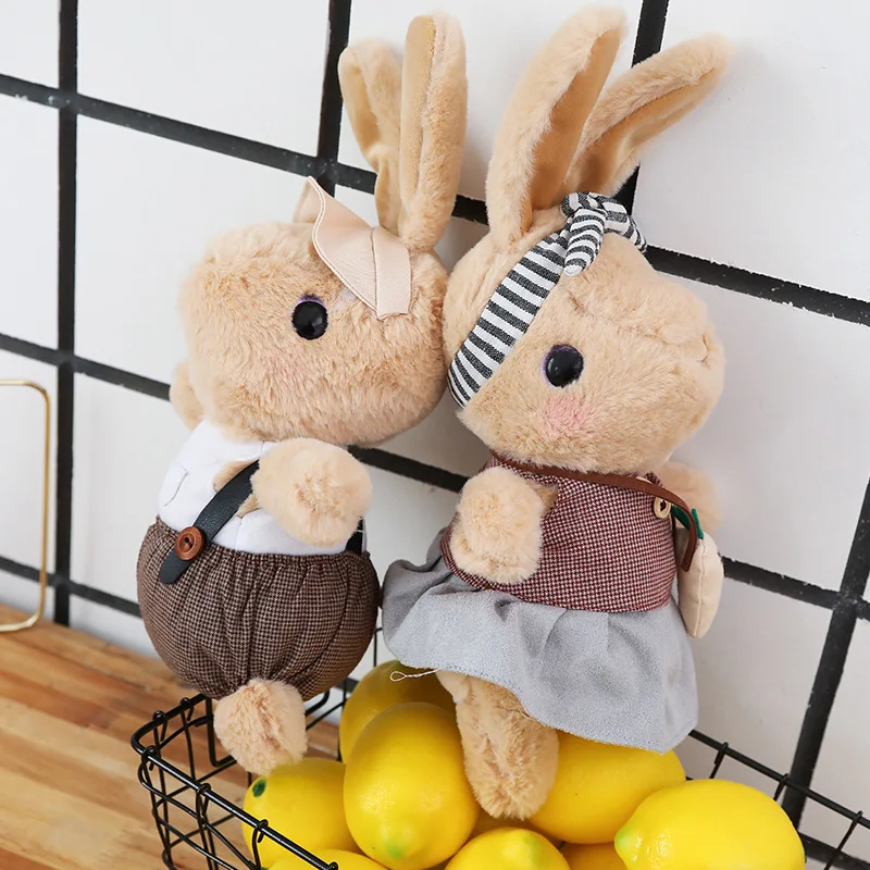 

Cute British rabbit doll kawaii plush simulation rabbit plush toy fur couple gift for girlfriend baby toy home decor holiday gif