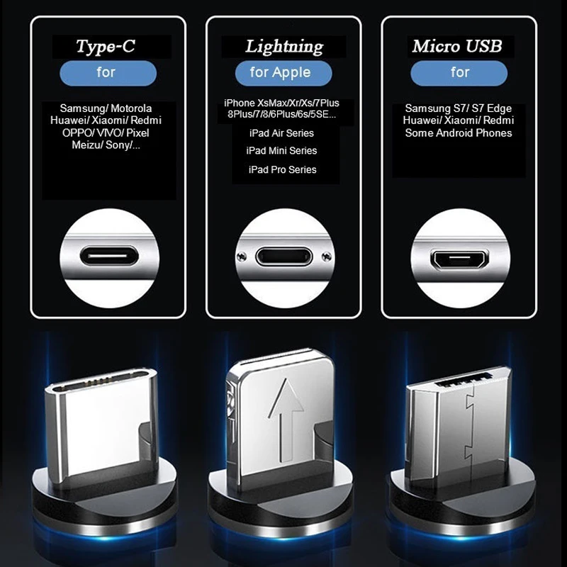 Магнитное устройство для подключения Micro USB Type-C на 8 контактов с возможностью