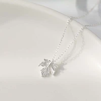south korean fashion maple leaf necklace s925 sterling silver exquisite pendant for the girls gift lady metal jewelry
