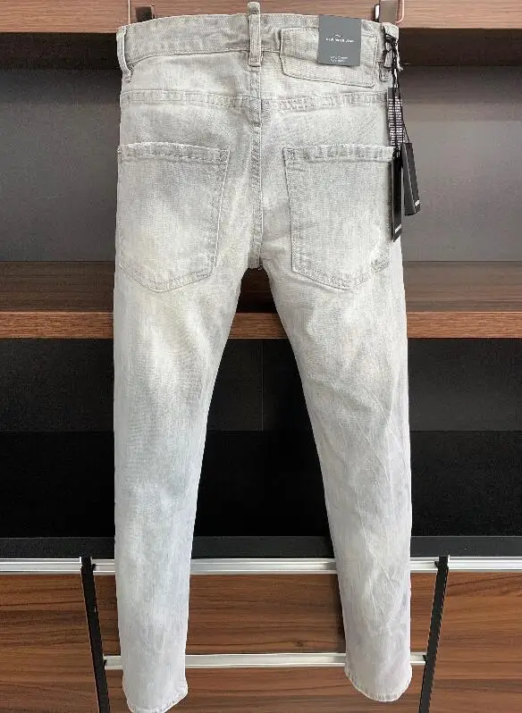 jeans for men Authentic Classic DSQUARED2 Men's Slim Fit Stretch Jeans Fashion Pants Punk Style 9701