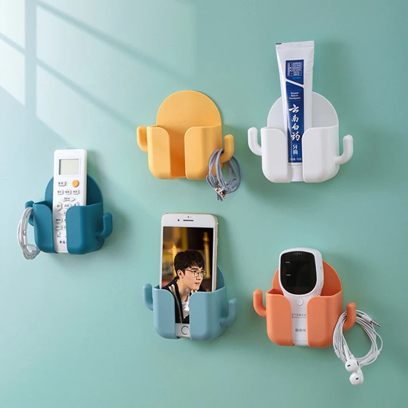 wall mounted organizer remote control storage box for tv air conditioner office organizer mobile phone charging holder stand free global shipping