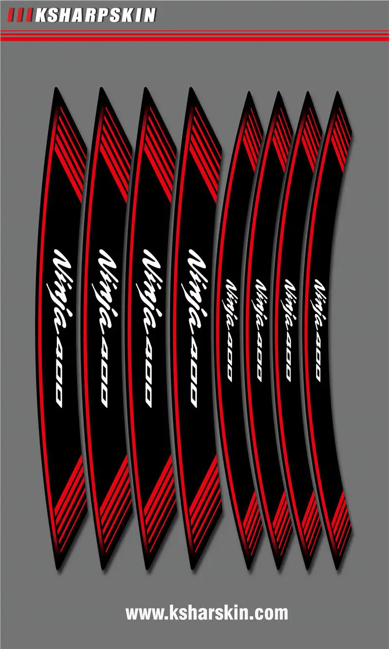 

Motorcycle sticker accessories wheel tyre decals inner wheel stripe reflective decorative decal for KAWASAKI Ninja400 ninja 400