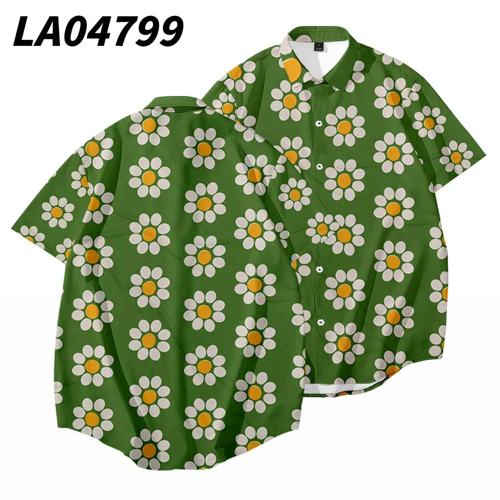 

Floral Printed Casual Men Vintage Loose Beach Shirt Summer New Hawaiian Short Sleeve Shirt Oversize 6XL