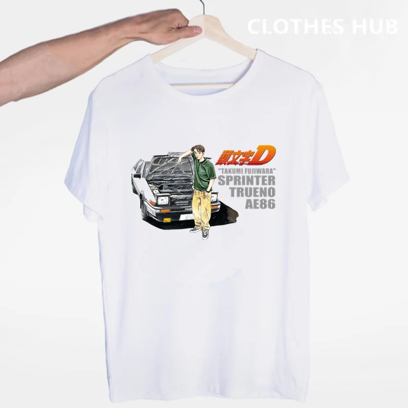 Футболка с коротким рукавом и круглым вырезом в стиле аниме AE86 | Мужская одежда