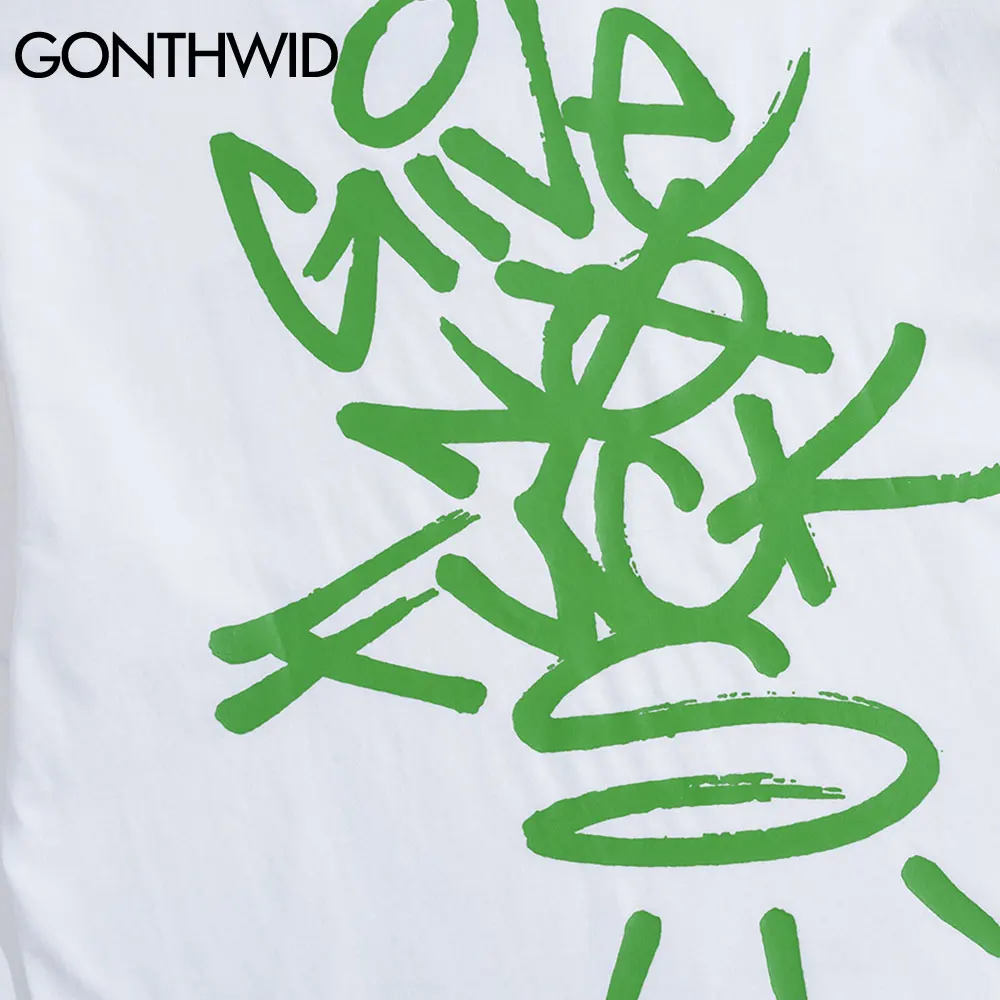 

GONTHWID Tshirts Hip Hop Streetwear Funny Graffiti Tees Shirts Harajuku Summer Fashion Casual Cotton Short Sleeve T-Shirt Tops