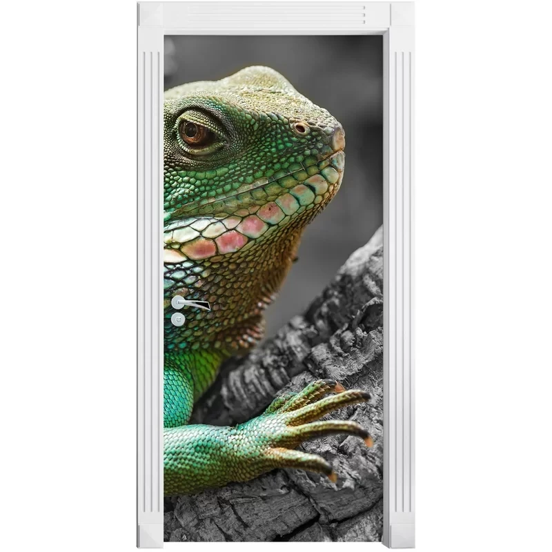 ПВХ роспись зеленая ящерица Печать Искусство 3D обновление картины самоклеющиеся
