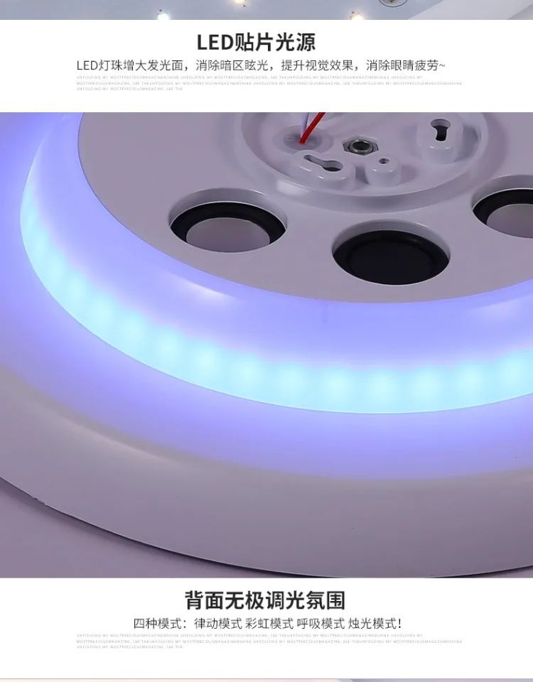Современный светодиодный потолочный светильник RGB с регулируемой яркостью 52 Вт управление через Bluetooth и музыка потолочный светильник s для гостиной/спальни 220 В потолочный светильник