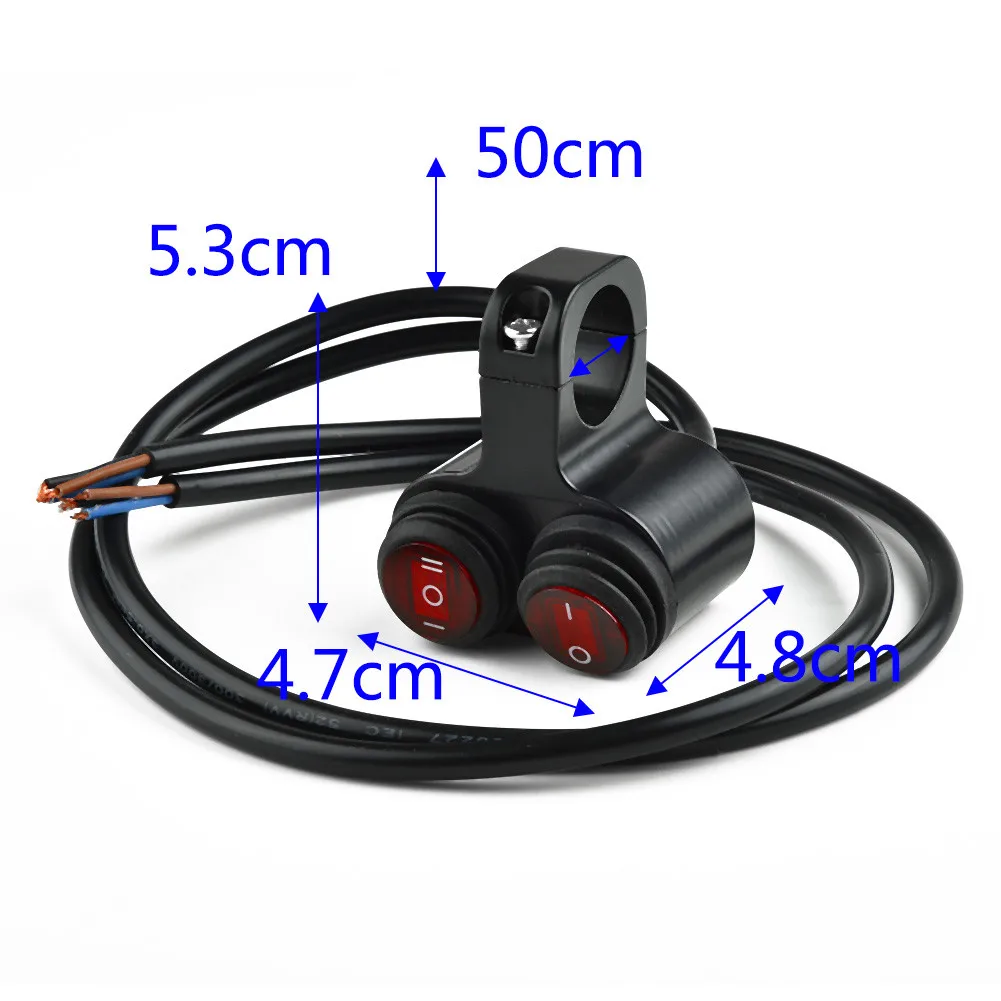 

DC 12V Motorcycle switch Dual Button Aluminum Alloy Handlebar Red Light