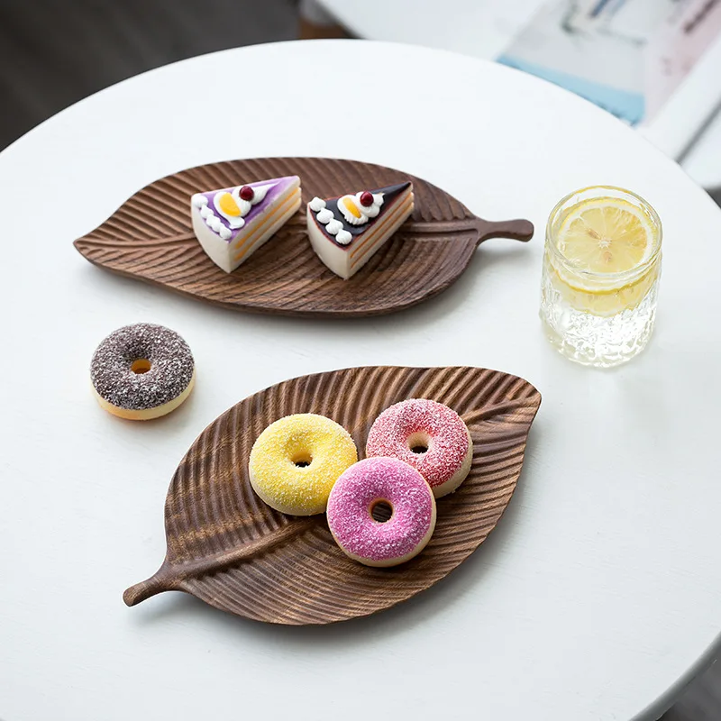 Поднос для сервировки листьев деревянный органайзер десертов деревянные