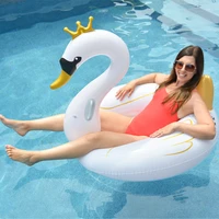 60 inch 1 5m giant swan inflatable flamingo ride on pool toy float inflatable swan swim ring holiday water fun toys
