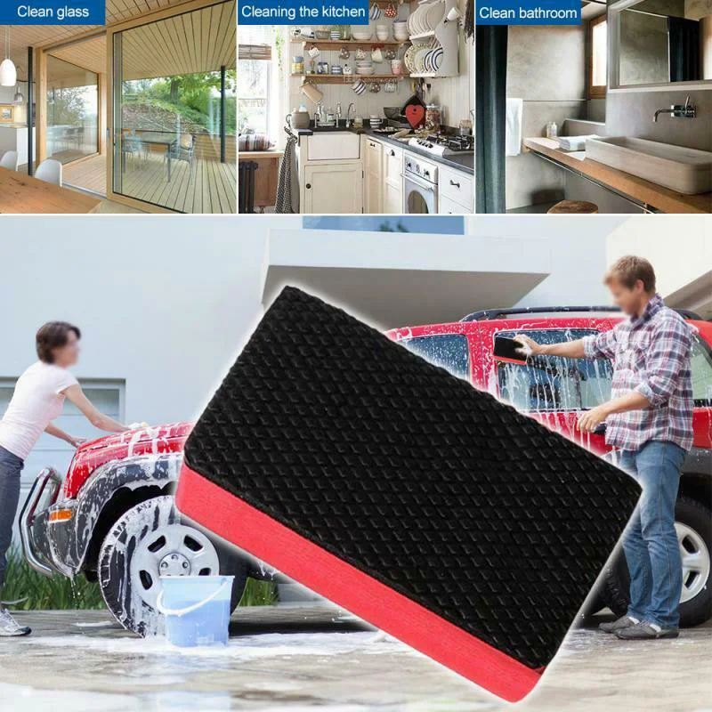 

Wax Car Clay Wash Mud 3pcs/kit Black & Red Cleaner Cleaning Eraser Pads