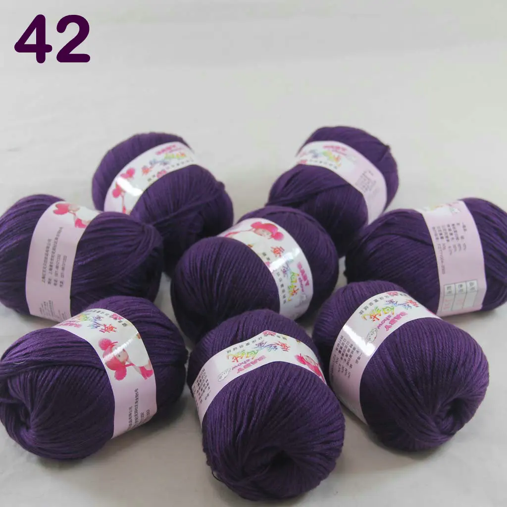 

Color Optional 8 ballsX50g Cashmere Silk Velvet Children Hand Kintting Yarn White Baby pink 18-31