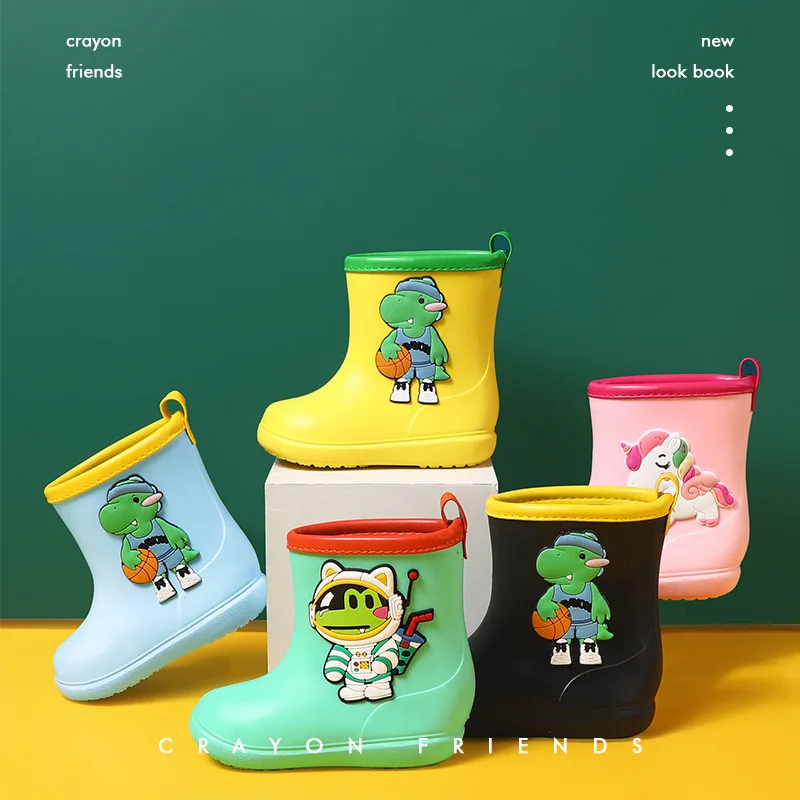 

Cute Cartoon Baby Boy Girl Rain Water Shoes Boot Covers Protect Portable Antiskid Children Toddler Rubber Waterproof Boots Kids