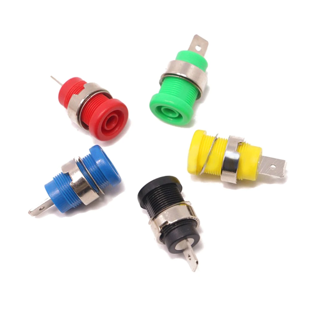 

5PCS Banana Plugs Mix Colors 4mm Banana Plugs Female Jack Socket Plug Wire Connector
