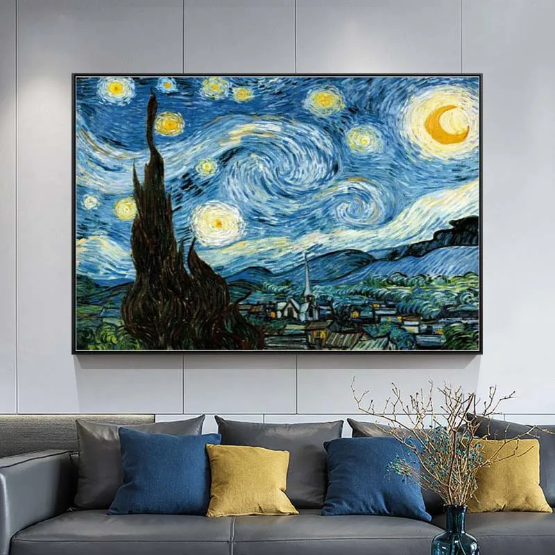 

Van Gogh Starry Night Famous Wall Paintings Reproductions Impressionist Landscape Wall Art Canvas Prints Home Decor Cuadros
