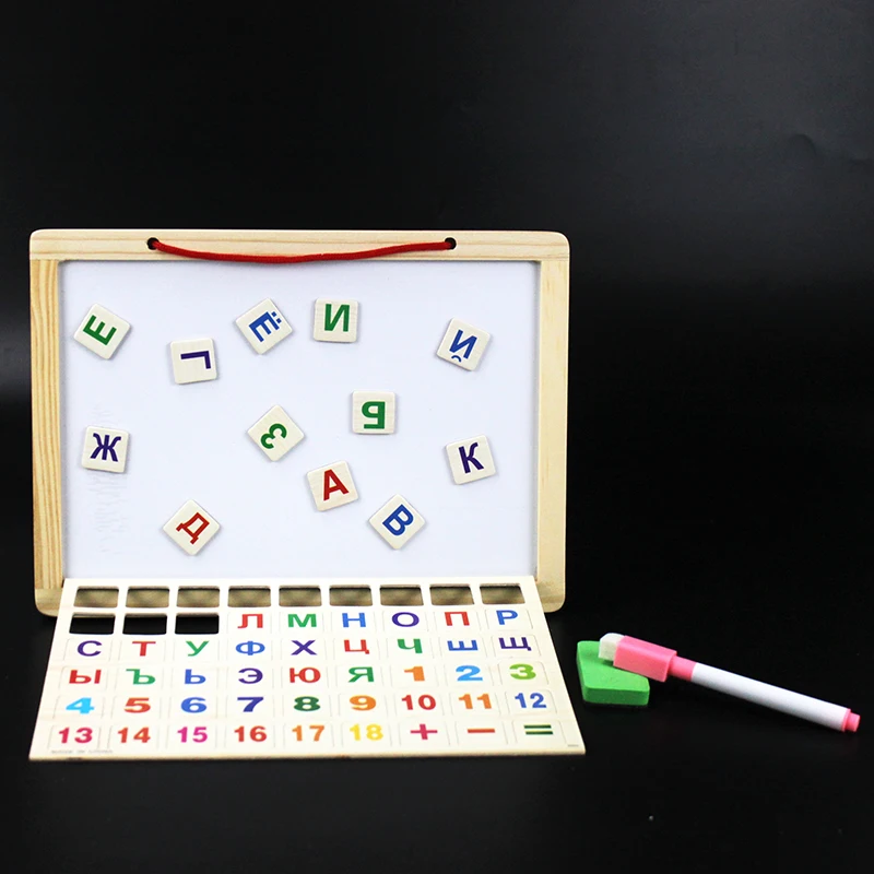 Русская/Арабская/испанская/английская детская черная доска и магнитная белая