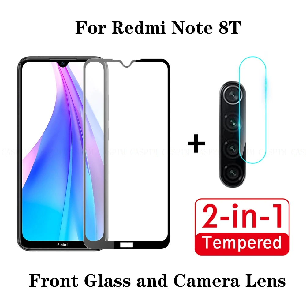 2 в 1 защитная пленка из закаленного стекла для Xiaomi Redmi Примечание 8 Pro 8T & объектив