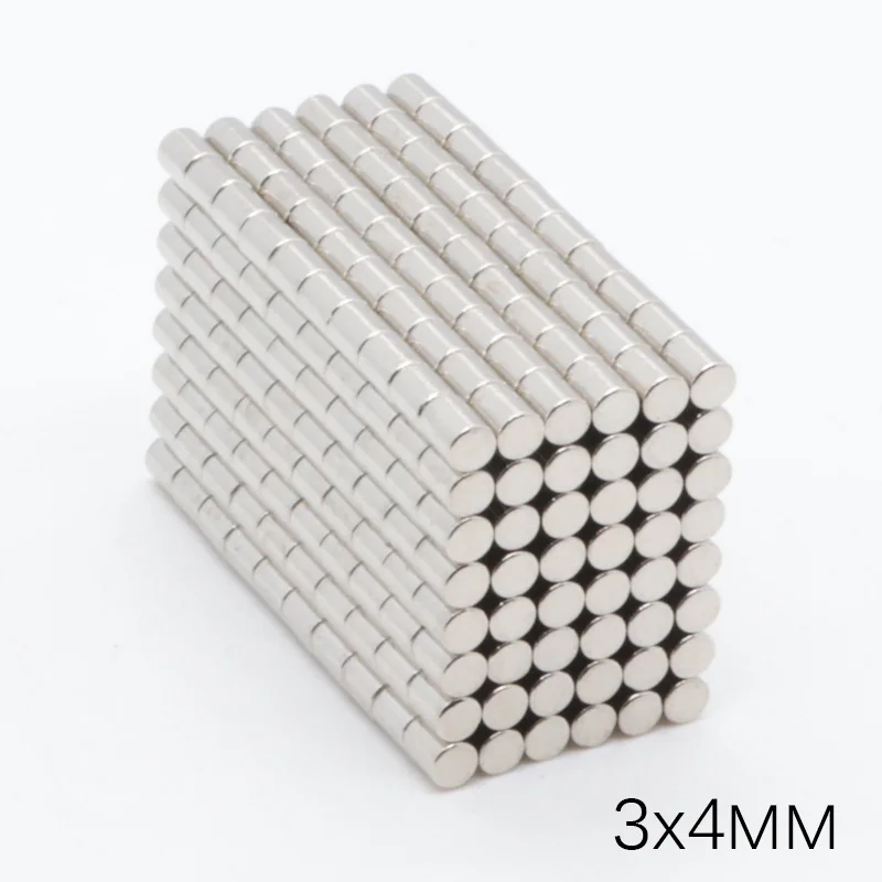500 шт. 3x4 мм Мини Неодимовый магнитный диск 3 мм x 4 мм NdFeB постоянные маленькие круглые супер сильные мощные магнитные магниты домашний декор