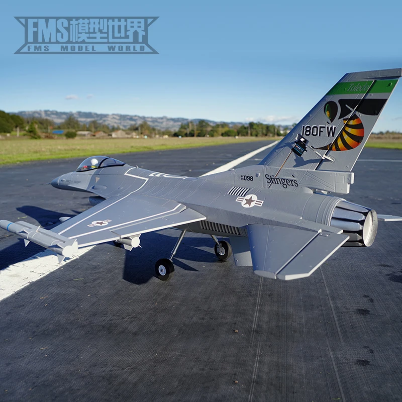 FMS 70 мм выпуклый F 16C файтинг Сокол реальный истребитель электрический пульт