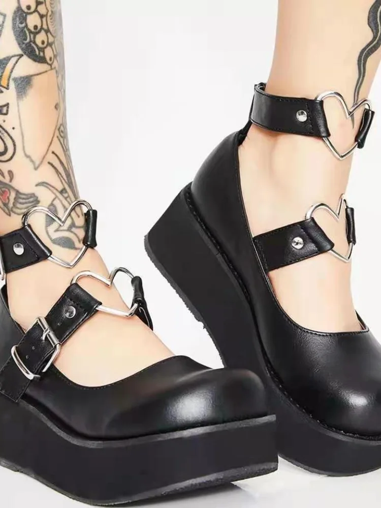 

Spring Single Shoes Women 2021 New European and American Round Toe Buckle Thick Bottom Mary Jane Shoes Women's Shoes