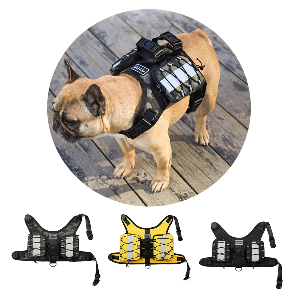 

Adjustable Dog Harness Pet Outdoor Backpack Reflective Tactical Dog Harness Pet Backpack Travel Saddlebag Pet Supplies