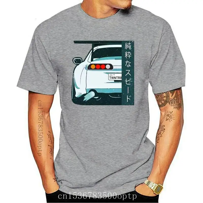 

New Tops Summer Cool Funny Pure Speed Kanji JDM Japanese Street Race Distressed T Shirt Summer Tee Shirt