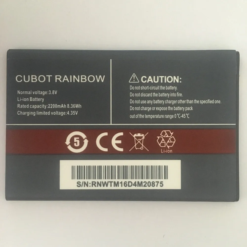 100% новая батарея Cubot Rainbow 2200mAh Замена для смартфона + в наличии | Мобильные телефоны