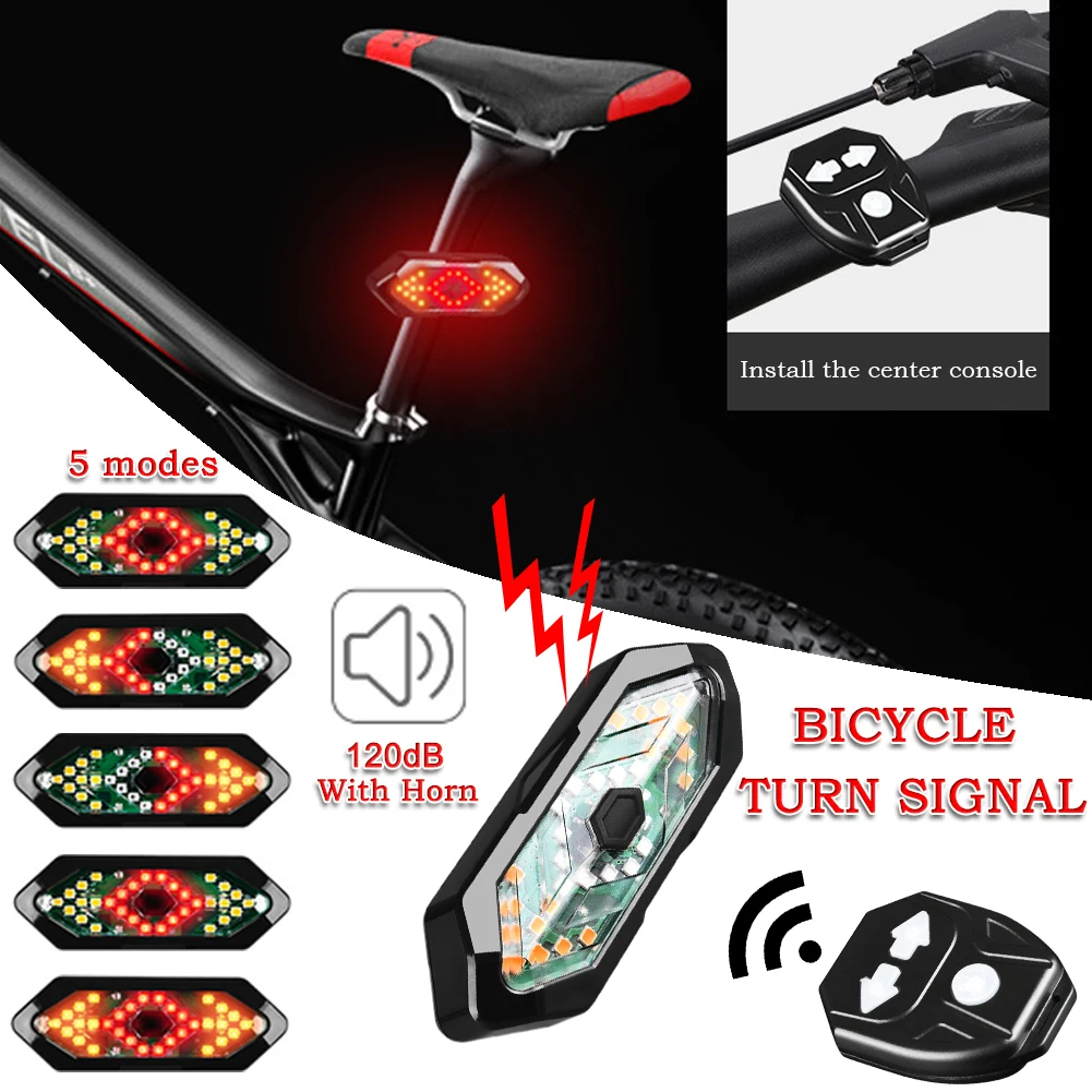 

Dropship Smart Bike Turning Signal Cycling Taillight Intelligent Rechargeable Reaith Turn Signal Bell USB Charging Tail Light
