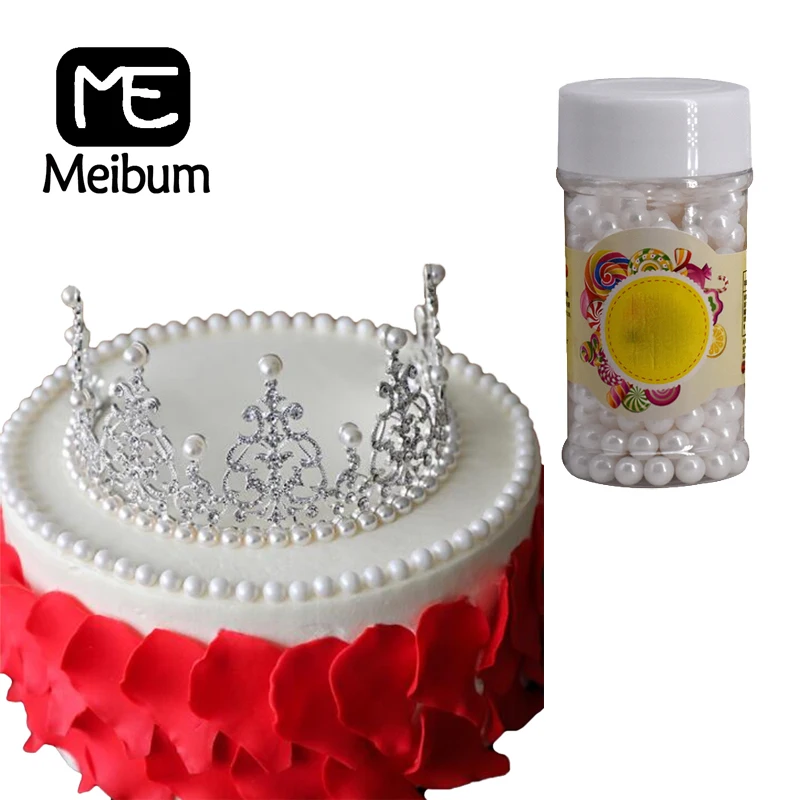 Чистый белый съедобный жемчуг сахар Свадьба День рождения разбрызгивает торт