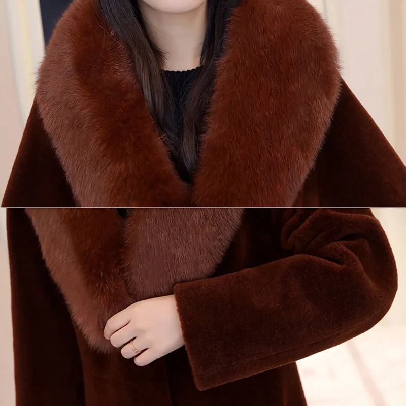 DUOUPA/2019 осенне-зимнее новое пальто из искусственного меха с длинным съемным