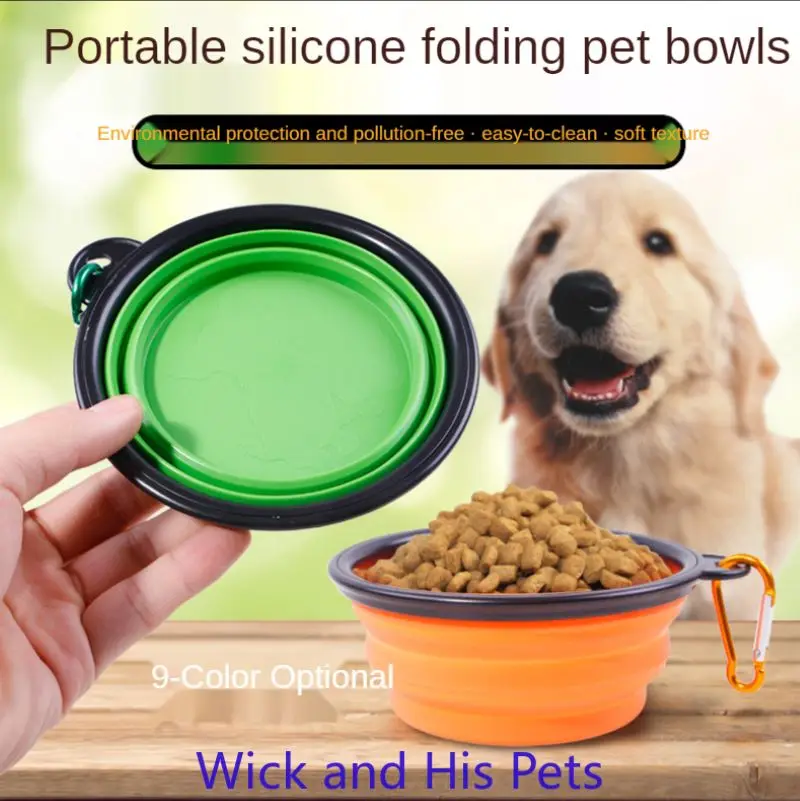 Black Frame Folding Silicone Pet Dragon Cat Bowl Food Portable Dog Bowl Environmental Safety Portable Dogs Supplies Accessories