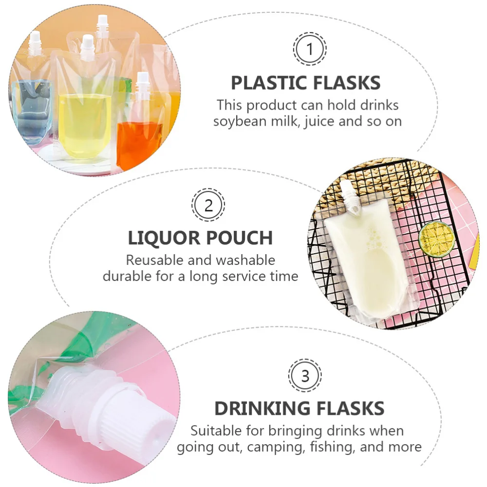 30 шт. прозрачные колбы для напитков 200 мл|Плоские фляги| |