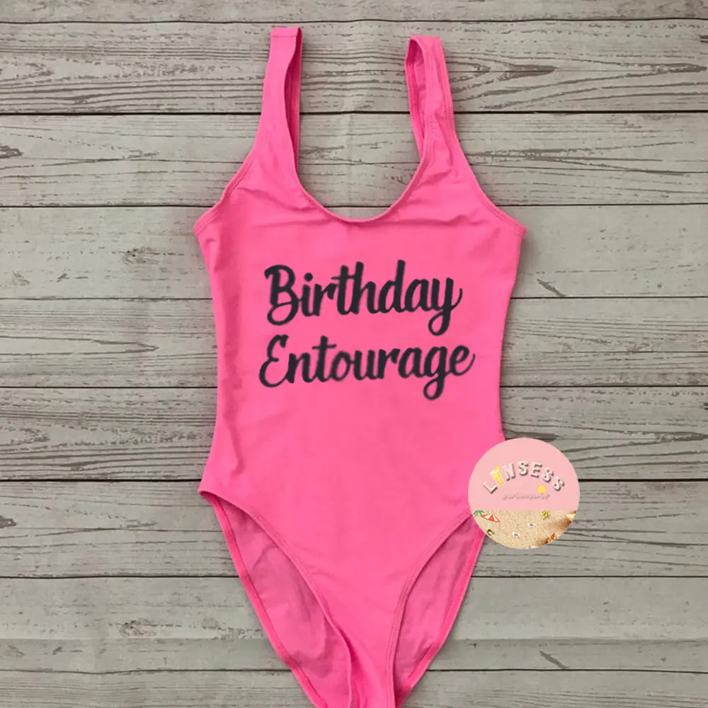С надписью It's My Birthday купальник окружения купальные костюмы Squad Bachorette пляжные